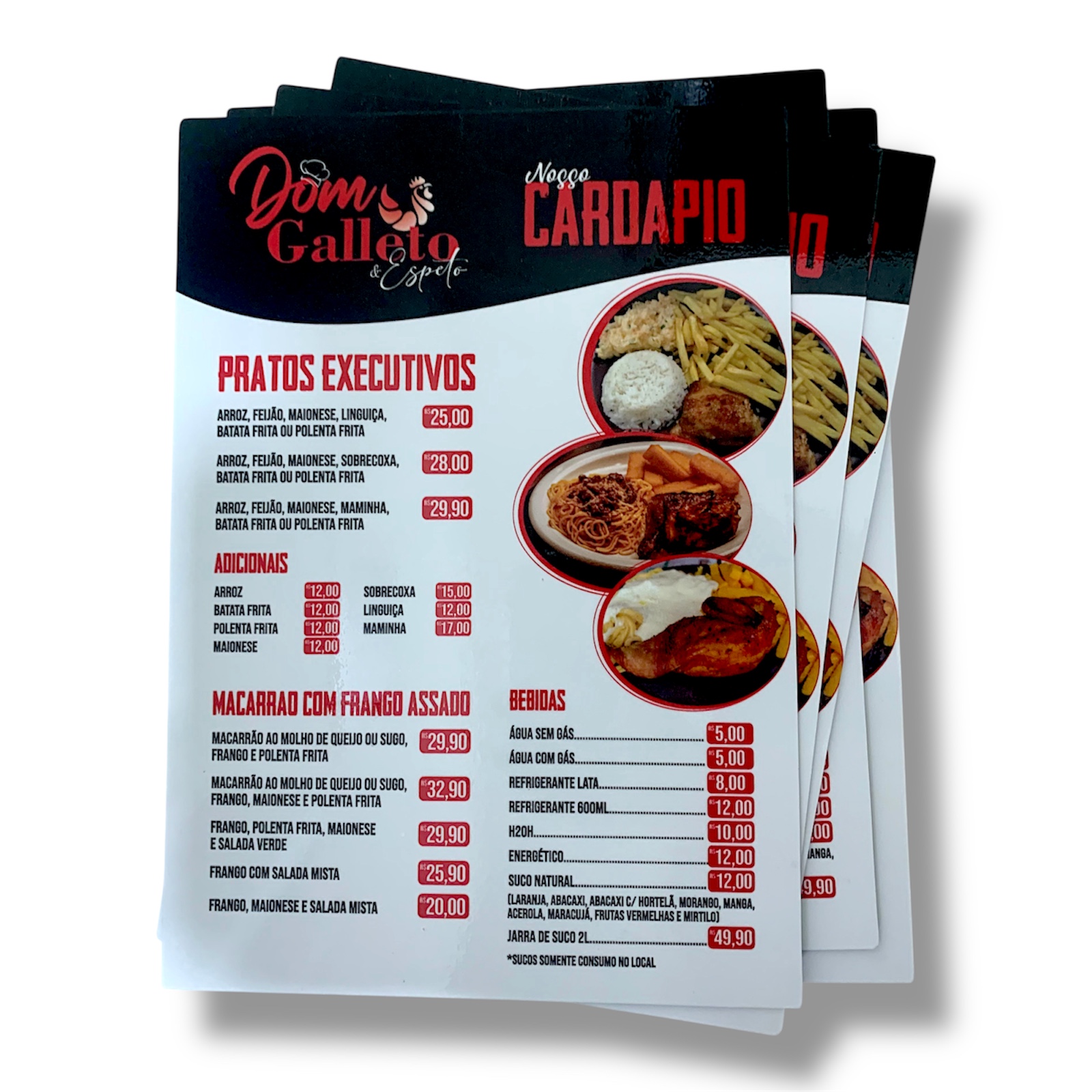 10 Cardápios PS 2mm